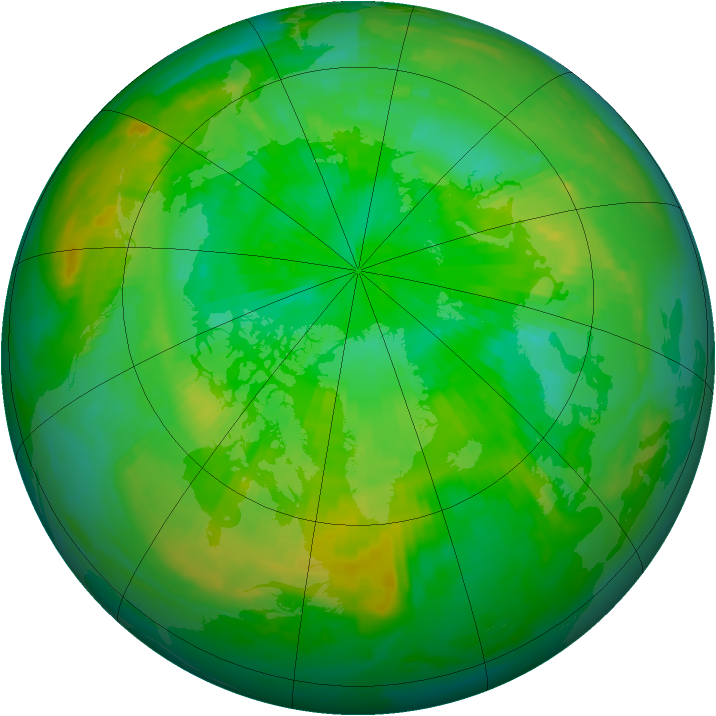 Arctic ozone map for 10 July 1999